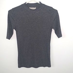 Forever 21 Grey Mock Neck Tee - Size Small